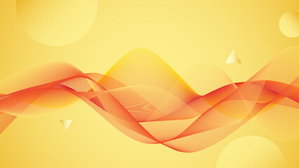 beautiful and colorful yellow and red line waves abstract background