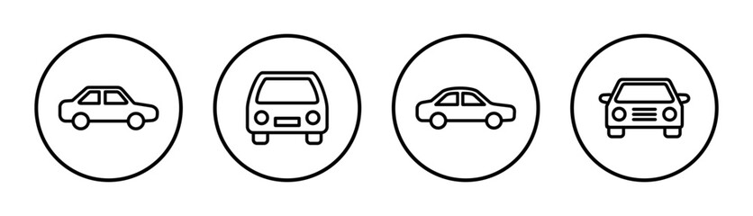 Car icon set illustration. car sign and symbol. small sedan