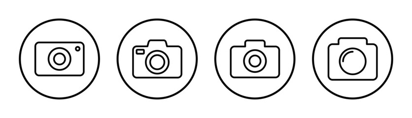 Camera icon set illustration. photo camera sign and symbol. photography icon.