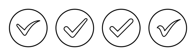 Check mark icon set illustration. Tick mark sign and symbol