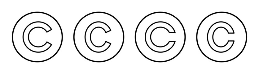 Copyright icon set illustration. copyright sign and symbol