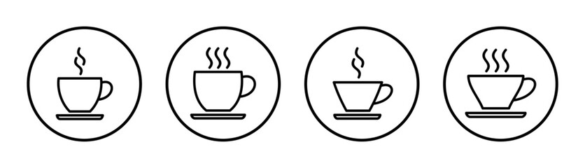 coffee cup icon set illustration. cup a coffee sign and symbol