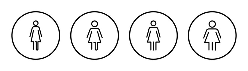 Female icon set illustration. woman sign and symbol