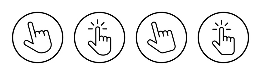 Hand cursor icon set illustration. cursor sign and symbol. hand cursor icon clik