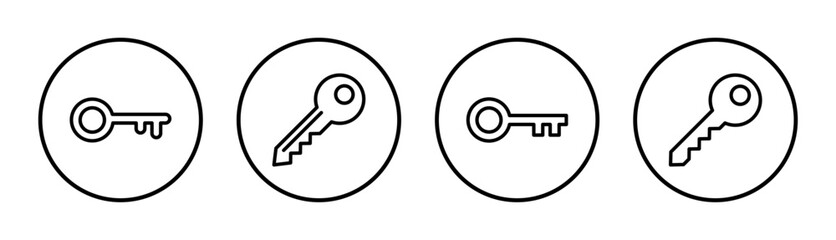 Key icon set illustration. Key sign and symbol.