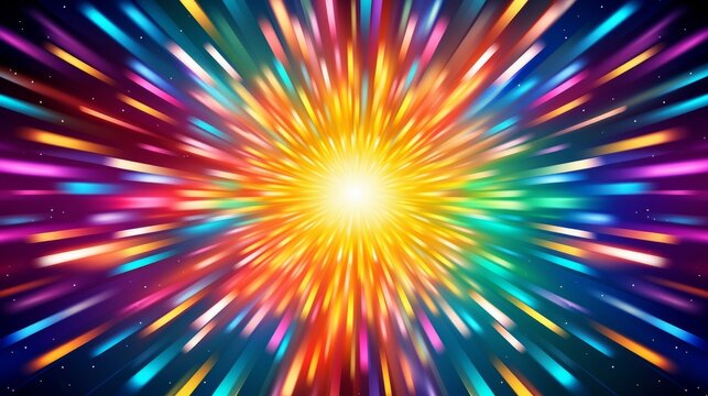 Explosive burst of bright colors background. Generative ai