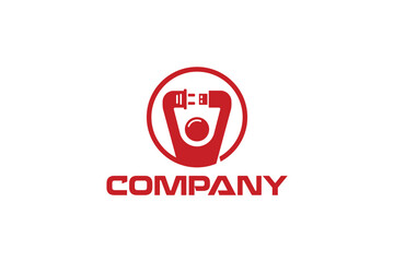 Creative logo design depicting a man with the hands shaped like a plug and usb - Logo Design Template	
