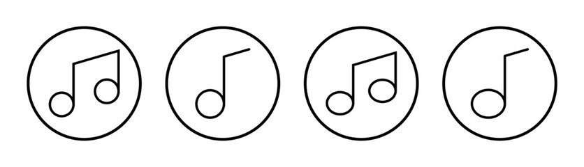 Music icon set illustration. note music sign and symbol