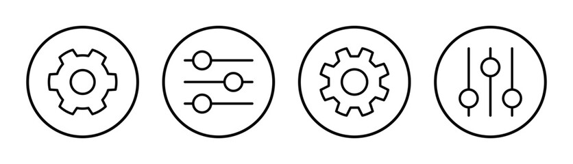 setting Icon set illustration. Cog settings sign and symbol. Gear Sign