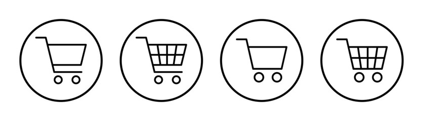 Shopping icon set illustration. Shopping cart sign and symbol. Trolley icon