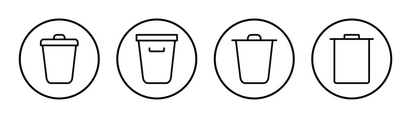 Trash icon set illustration. trash can icon. delete sign and symbol.