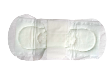 Female hygienic pads are isolated on white background. Macro shots