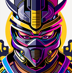 ninja robot cartoon © mansum008