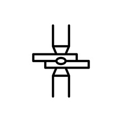 Welding seam icon. Welding of metals by resistance spot welding. Heating metal with electric current.