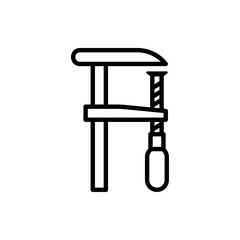 Clamp vector icon. Clamping accessories for working with wood, metal.