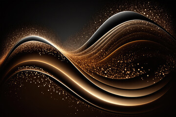 color wave and glitter on background