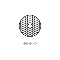 Diamond disc vector icon. Grinding disc for angle grinder.