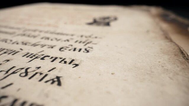 Holy pages, old antique religious book. Psalter, 19th century, prayers psalms.