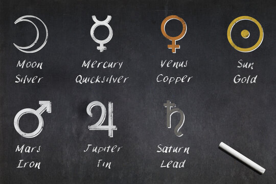 Symbols of planets and metals in alchemy