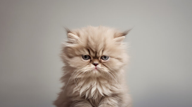 Cuteness Overload. Closeup of a Cute Grumpy Cat / Kitten. With Licensed Generative AI Technology Assistance.