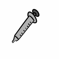 syringe cartoon icon illustration on white background