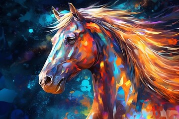 Obraz na płótnie Canvas Abstract Magical Horse A Background with a Mystical Mare. Generative AI