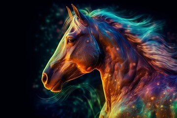 Abstract Magical Horse A Background with a Mystical Mare. Generative AI