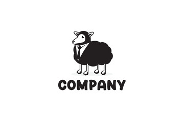 Obraz premium Creative logo design depicting a sheep in a suit - Logo Design Template 