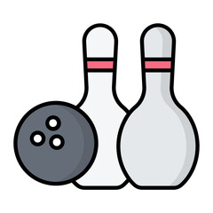 Bowling Line Color Icon