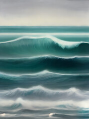 Big waves on abstract flat background paper.