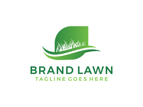 Lawn services logo design vector illustration 