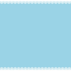 白いレースの飾りが付いた水色のかわいい背景 - ガーリーなデコレーションのフレーム素材 - 正方形
