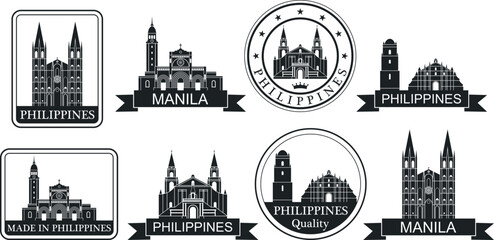 Obraz premium Philippines set. Isolated Philippines on white background