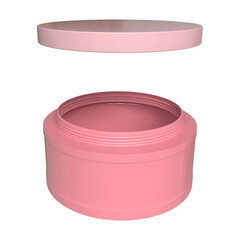 3d plastic cream jar rendering for medical cream, cosmetic, etc. cream container for mockup Design. 