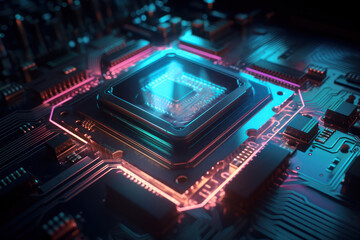 Fototapeta premium Computer board. AI generative.