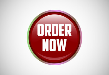 Order now button. Order now sign, key, push button, seal illustration design