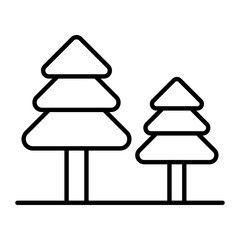 Forest Thin Line Icon