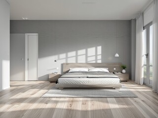 Fototapeta na wymiar The interior of a bright bedroom. Generative by AI