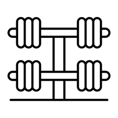 Weight Training Thin Line Icon