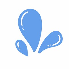 water drop cartoon on white background