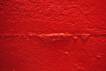 Red painted ship wall
