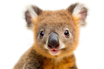 A close up of a small koala bear. Generative AI.