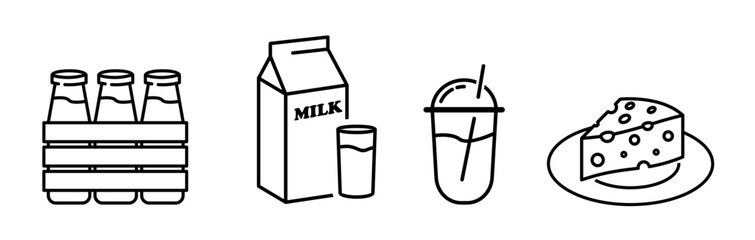 milk dairy product outline style icon