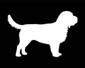Basset Fauve De Bretagne Dog Vector Silhouette