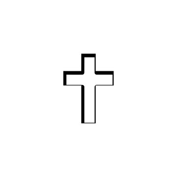 Christian cross icon isolated on white background 
