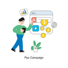 Ppc Campaign  Flat Style Design Vector illustration. Stock illustration