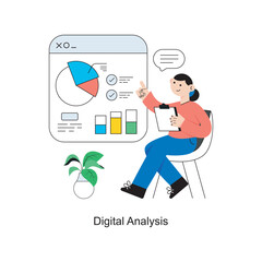 Digital Analysis Flat Style Design Vector illustration. Stock illustration