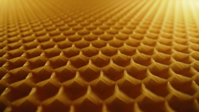 Extreme macro slider wax cells surface.Texture of honey comb. Organic beekeeping