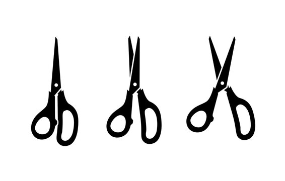 scissors icon silhouette black vector ilustration
