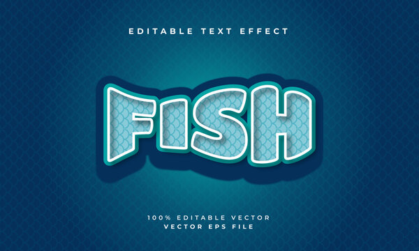 vector editable text effect with fish scales